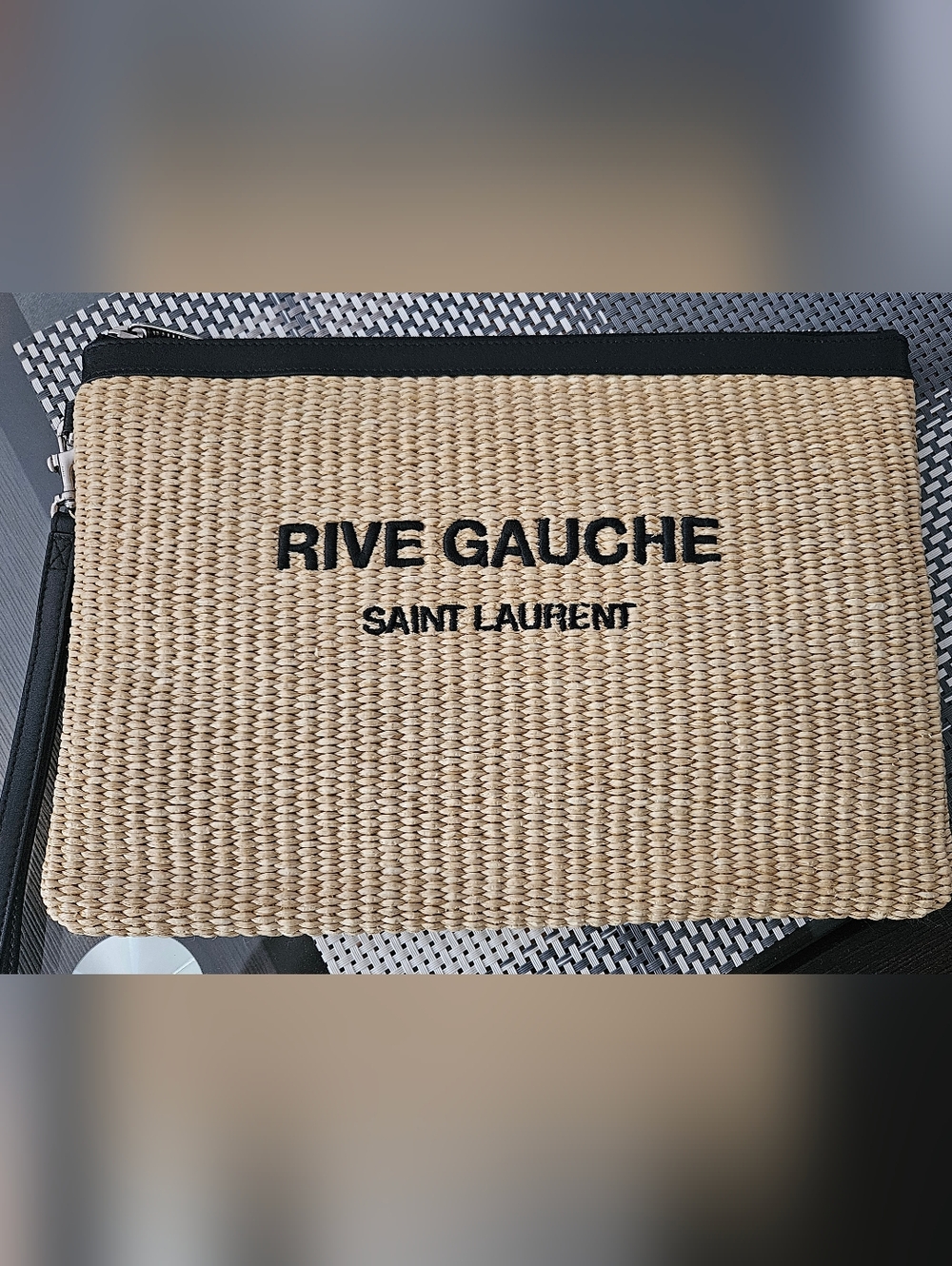 Saint Laurent Rive Gauche Raffia Pouch - Picture 3 of 11
